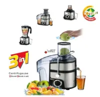 Robuste Centrifugeuse - Blender - Moulin A Café /Epices - 3 En 1 -Cxl3In1 - Gris / Noir