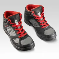 CHAUSSURES DECATHLON  DE RANDONNÉE ENFANT MONTANTES MH100 MID JR NOIRES/ROUGES