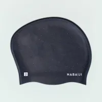 Bonnet Decathlon de Bain en Silicone - Taille Unique - Cheveux Volumineux - Noir