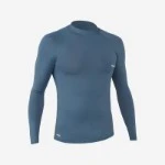 TEE SHIRT ANTI UV HOMME MANCHES LONGUES SURF 100 BLANC/ Bleu DECATHLON