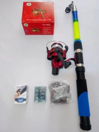 pack canne a pêche télescopique 4m50cm avec moulinet 5000 et accessoires   