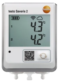 testo Saveris 2-T2  Enregistreur de données WiFi avec écran et 2 raccords pour sondes de température