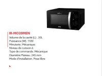 MICRO ONDE IRIS 20LITRES IR-MO20ME