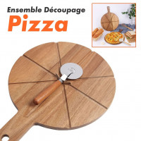 vaisselle-planche-a-decouper-en-bois-avec-8-rainures-roulette-pour-trancher-et-portionner-votre-pizza-bab-ezzouar-alger-algerie