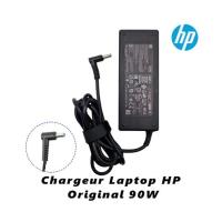 شاحنات-chargeur-laptop-hp-original-90w-195v-462a-fiche-blue-pin-avec-cable-trefle-excellent-etat-دار-البيضاء-الجزائر
