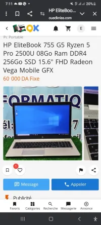 HP ELITEBOOK G5 755 AMD RYZEN 5 PRO 2500U