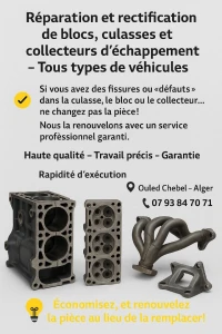 Service professionnel de soudure et re-filetage avec respect des dimensions dorigine 