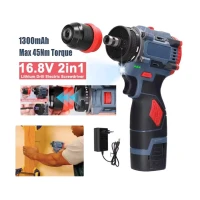 16.8V 2 in 1 drill electric 45Nm multi visseuses, perceuse Brushless
