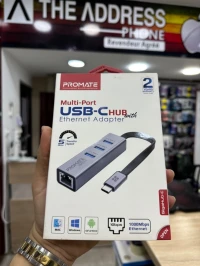 Adaptateur hub USB-C 4-en-1 Promate GigaHub-C 3xUSB 3.0/RJ45