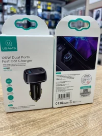 USAMS CHARGEUR VOITURE C24 USB + TYPE-C 120W NOIR 