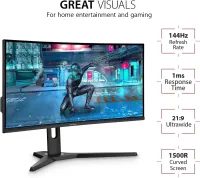 ULTRA-WIDE 34" QHD/2K 144HZ 1ms GAMING viewsonic
