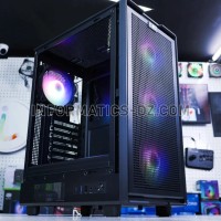 BOITIER NOX Apex Flow Black Mid-Tower Gaming AVEC 4 FRGB Fans