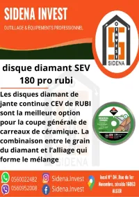 disque diamant SEV 180 PRO RUBI