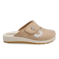 Cloth Woman Slipper Dark Beige