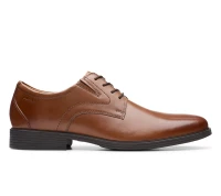 CLARKS Whiddon Plain Dark Tan Lea