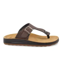 Synthetic Man Slipper Dark-Brown