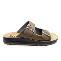 Leather Man Slipper Taupe
