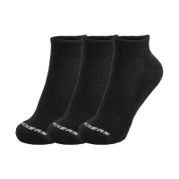 3Pk Unisex 1/2 Terry Qtr Crew Black