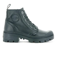 PALLADIUM PALLABASE LEATHER BLACK BLACK/BLACK