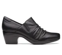 CLARKS Emily Cove Black Leather