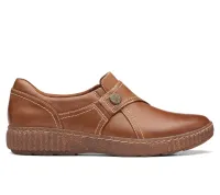 CLARKS Caroline Pearl Dark Tan Lea
