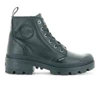 PALLADIUM PALLABASE LEATHER BLACK BLACK/BLACK