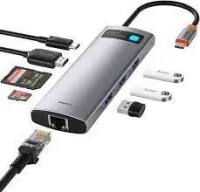 Hub USB C 4K @ 30Hz vers HDMI, 8-en-1, adaptateur RJ45 PD 100W