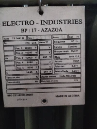 Poste transfo 250 kva