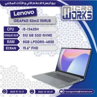 LAPTOP LENOVO IDEAPAD SLIM 3 15IRH8 I5-13420H RAM 8GB DDR5 4800 /512GB SSD ECRAN 15.6" 