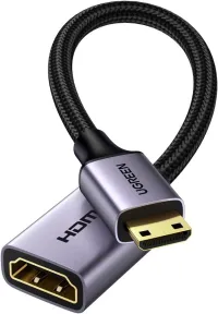 UGREEN Mini HDMI Mâle vers HDMI 2.0 Femelle 4K@60Hz 18Gpbs 3D Ethernet Arc / 25CM Full Compatible  