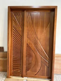 Porte D'entrée Bois Noble Sapelli Sculpter