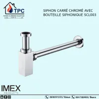 Siphon carré chromé avec bouteille siphonique