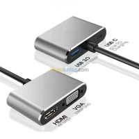 كابلات-ومحولات-adaptateur-hub-4-en-1-type-c-to-hdmi-4k-vga-1080p-usb-30-pd-87w-القبة-الجزائر