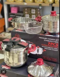 sinarco Cocotte clipso Pressure Cooker Set Stainless Steel 7 PCS