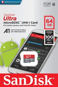CARTE MEMOIRE SANDISK ULTRA 64GB MICRO SDXC UHS-I CARD C10 100MB/s