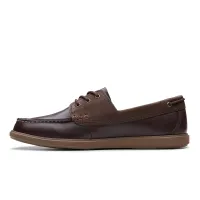 Clarks - Bratton Boat Dark Brown Lea thumbnail 4