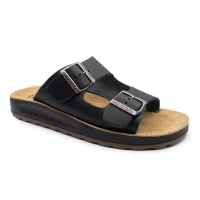 Fly Flot - Leather Man Slipper Black thumbnail 3