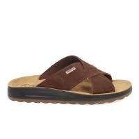 صنادل-fly-flot-leather-man-slipper-dark-brown-شراقة-الجزائر