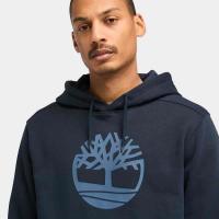 Timberland Sweat à capuche à logo arbre Kennebec River pour homme en bleu foncé thumbnail 3