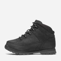 Timberland Bottine mi-haute à lacets Euro Sprint pour enfant en noir thumbnail 3