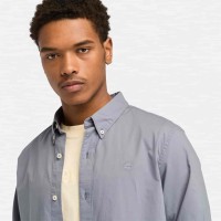 Timberland Chemise en popeline extensible à manches longues pour homme en gris thumbnail 4