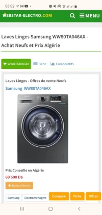 Machine à laver samsung 8kg