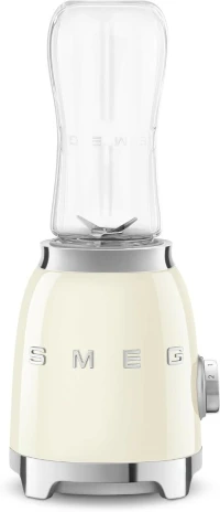 smeg Mini-blender Compact, 2 Niveaux de Vitesse, 2 bouteilles de 600 ml, 300 W - PBF01CREU