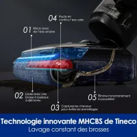 TINECO FloorOne S7 PRO Aspirateur Laveur, Autonomie 40 Min, Auto-Nettoyage Flashdry 70C