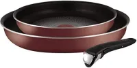 SET POELE TEFAL INGENIO ESSENTIAL 3 PIECES ROUGE - L2199202