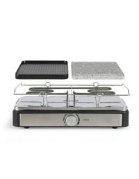 LIVOO Raclette et grill 2en1 DOC258-2plaques: pierre\fonte d'aluminium antiadhésif-8 personnes-1400w thumbnail 4