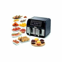 Kenwood Friteuse À Air À Double Zone- 8 Programmes- Tactile -8L- 1700W kHealthy Fry Twin HFM75