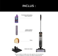 Aspirateur balai laveur sans fil HydroVac SHARK by ninja WD210EU-25 min autonomie