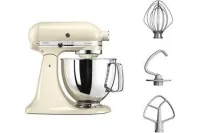 Pétrin KitchenAid ARTISAN -300W- TRANSMISSION DIRECTE - 4.8L CREME 5KSM125(MADE IN USA)