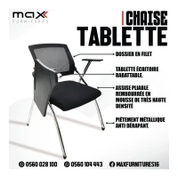 CHAISE CONFÉRENCE - FORMATION PLIANTE AVEC TABLETTE - RH-1550-V